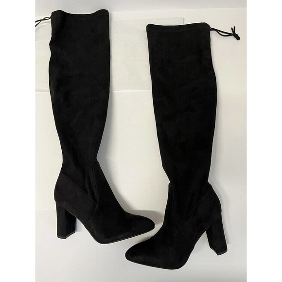 Top Moda Black Suede Over the Knees Boots Sz 7 M Black NEW - Picture 11 of 11
